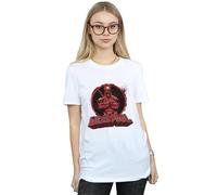 Deadpool Women's Arms Crossed Logo Boyfriend T-Shirt in White | Size: 2XL Deadpool White 2XL