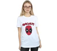 Deadpool Women's Seriously Cotton Boyfriend T-Shirt in White | Size: XL Deadpool White XL
