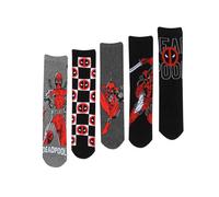 Deadpool Women's Socks (Pack of 5) in Pale Grey | Size: S/M Deadpool Pale Grey S/M