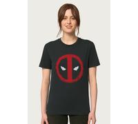 Deadpool Women's Spray Paint Graffiti Logo Relaxed Fit Marvel T-Shirt in Black | Size: 2XL Deadpool Black 2XL