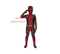 (Deadpool3 Jumpsuit, 120(Fit 110-120cm)) Adult Deadpool Costume Superhero Deadpool Kids Cosplay Costume Mask Suit Jumpsuit Sword Accessories Set Halloween Costume Child