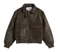 Deadwood Men's Wingman Leather Bomber Brown Small