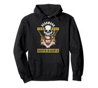 Deadwood South Dakota Skull with Cigar & Guns Souvenir Pullover Hoodie