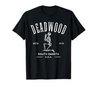 Deadwood South Dakota USA Distressed Skeleton Design T-Shirt