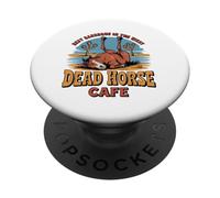 Deae Horse Cafe We Grill It Best Barbeque In The West PopSockets Adhesive PopGrip