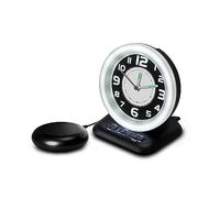 Deaf Alarm Clock with 80dB Loud Alarm, Analogue Display, Flashing Light and Vibrating Pad - The Geemarc WAKE 'N' SHAKE Vintage for Heavy Sleepers and Hard of Hearing - USB Charging Port - UK Version