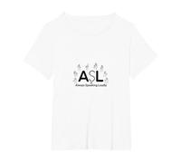 Deaf Awareness: ASL Always Speaking Loudly T-Shirt, Women's Plus, White, 1X