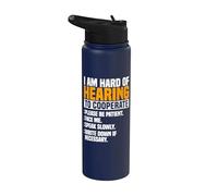 Deaf Awareness Hearing Aid Implant ASL Cooperate Please Stainless Steel Insulated Water Bottle
