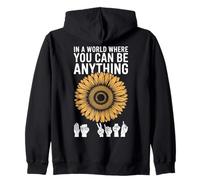 Deaf Awareness Month Positive Inclusion ASL Kind Zip Hoodie