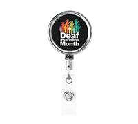 Deaf Awareness Retractable Badge Holder Reel Clip Id Card forNurse Student Office Worker