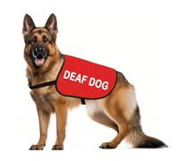 Deaf Dog Jacket Vest D eaf D og Alerts Deaf Dogs Walking Slogan Warning Vest Special Needs Gift(D EAF D OG L)