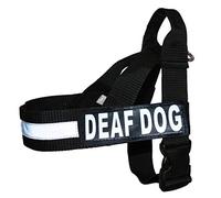 Deaf Dog Service Harness - No Pull Guide Assistance, Reflective Patches, Measure Before Ordering