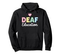 Deaf Education Awareness Pastel Graphic ASL Support Pullover Hoodie