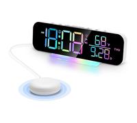Deaf Hearing Impaired Alarm Clock, Digital Bedside Vibrating Alarm Clock, Super Loud Alarm Clock With Bed Shaker and Snooze Button, Brightness/Alarm Sound Adjustable, for Deaf People, Elderly