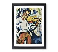 Deaf Music By Amadeo De Souza Cardoso Classic Painting Framed Print | A3 Black Framed Wall Art | Ready to Hang | Classic Music Picture | Living Room Bedroom Lounge Office