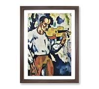 Deaf Music By Amadeo De Souza Cardoso Classic Painting Framed Print | A4 Walnut Framed Wall Art | Ready to Hang | Classic Music Picture | Living Room Bedroom Lounge Office