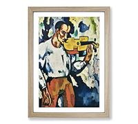 Deaf Music by Amadeo De Souza-Cardoso Framed Print | A2 Oak Framed Wall Art | Ready to Hang | Modern Music Picture | Living Room Bedroom Lounge Office