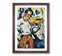 Deaf Music by Amadeo De Souza-Cardoso Framed Print | A2 Walnut Framed Wall Art | Ready to Hang | Modern Music Picture | Living Room Bedroom Lounge Office
