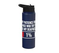 Deaf Patience 1% for Fixing Deafness ASL Stainless Steel Insulated Water Bottle