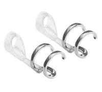 Deafmetal Double Hearing Aid Clip Cuff & Silicone Holster Attachment - Fits All Amplifiers & BTE Cochlear Implant Processors - Keep Devices Secured - Silver - 2 Ears