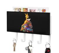 Deagon Reading Books Wall Mounted Key Holder Organizer with 5 Hooks Keys Hanger Rack Home Decor