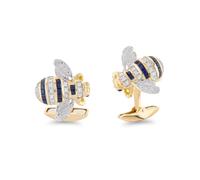 Deakin & Francis Cufflinks 18ct Yellow Gold Sapphire and Diamond Bumble Bee - Gold DKF-097