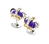 Deakin & Francis Cufflinks Limited Edition Sterling Silver Purple Crown - Silver DKF-093