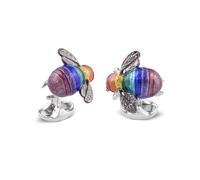 Deakin & Francis Cufflinks Limited Edition Sterling Silver Rainbow Bumble Bee - Silver DKF-137
