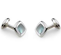 Deakin & Francis Cufflinks Sterling Silver Cushion Grey Mother of Pearl Inlay - Silver DKF-057