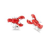 Deakin & Francis Cufflinks Sterling Silver Red Enamel Lobster - Silver DKF-109