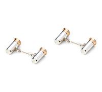 Deakin & Francis Cufflinks Sterling Silver Rose Gold Plated Shotgun Cartridge - Silver