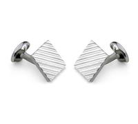 Deakin & Francis Cufflinks Sterling Silver Square Engine Turned - Silver DKF-044