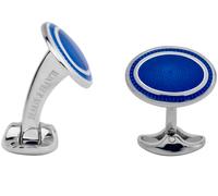 Deakin & Francis Cufflinks Sterling Silver White Royal Blue Enamel - Silver DKF-061