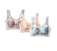 Deal Day Clearance Prime 3 PC Bras for Women Non Wired Push Up Seamless Bralettes Thin Breathable Sexy Ice Silk Lace Cooling Wireless Underwear Soft Comfort underoutfit Bra Sky Blue 4XL