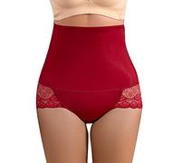 Deal of The Day Corset Shapewear High Waisted Bum Lift Knickers Long Leg Pretty Poly Tights Wedding Dress Underwear Stomach Cincher Silicone Butt Pads Body Shaping Pants Womens Tummy Control Wine