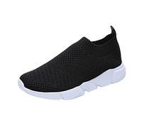 Deal of The Day Today Sale Ladies Slip On Trainers Breathable Mesh Orthopedic Shoes Lightweight Wide Fit Wedge Trainers Flat Non-Slip Casual Sneakers Low Top Soft Sole Running Shoes Solid Color R