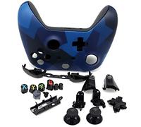 Deal4GO 22-in-1 Full Housing Shell Replacement with Thumbstick/Buttons/LB RB Bumper/Frontplate for Xbox One Controller Grey/Blue (Phantom Special Edition)