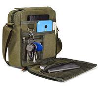 dealcase Small Messenger Bag Casual Shoulder Bag Travel Organizer Bag Multi-pocket Purse Handbag Crossbody Bags，Army Green