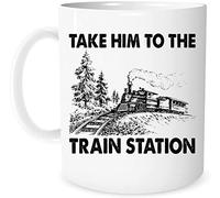 DealDEKO Yellowstone Dutton Ranch 11oz White Ceramic Modern Mug, Take Him To The Train Station, Dutton Ranch, Coffee Mug, Birthday gift, Christmas
