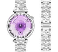 DEALELE Bands and Case Compatible with Huawei Watch GT 5 / GT 4 41mm, 18mm Bling Rhinestone Diamond Metal Bracelet with Shiny Protective Case Cover Replacement for GT5 / GT4 Watch 41mm Women, Silver