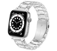 DEALELE Bands Compatible with Apple Watch 42mm 41mm 40mm 38mm, Colorful Resin Replacement Strap for iWatch Series 10/9 / 8/7 / SE / 6/5 / 4/3 Women Men, Transparent