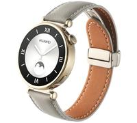 DEALELE Bands Compatible with Huawei Watch GT4 41mm / Garmin Venu 3S / Forerunner 265S / 255S / Fossil Women's Gen 6, 18mm Colored Genuine Leather Replacement Strap for Women Men, Grey
