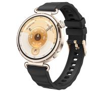 DEALELE Bands Compatible with Huawei Watch GT6 / GT5 / GT4 41mm / GT5 Pro 42mm / Garmin Venu 3S / Forerunner 265S / Fossil Women's Gen 6, 18mm Soft Wave Silicone Sport Replacement Strap, Black-R