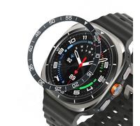 DEALELE Bezel Cover Compatible with Samsung Galaxy Watch Ultra 47mm (2025/2024), Time Scale Stainless Steel Metal Bezel Ring Adhesive Cover Anti Scratch Protector Accessory, Titanium gray