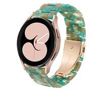 DEALELE Compatible with Samsung Galaxy Watch 6/6 Classic / 5/5 Pro / 4/4 Classic / 3 41mm / Active 2, 20mm Colorful Resin Replacement Strap for Huawei GT2 42mm / GT3 42mm, Emerald green
