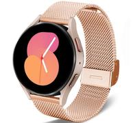 DEALELE Compatible with Samsung Galaxy Watch 6 / 6 Classic / 5 / 5 Pro / 4 / 4 Classic / 3 41mm / Active 2, 20mm Stainless Steel Metal Mesh Replacement Strap for Huawei GT3 42mm / GT2 42mm (Rose gold)