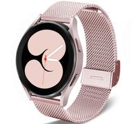 DEALELE Compatible with Samsung Galaxy Watch 6/6 Classic / 5/5 Pro / 4/4 Classic / 3 41mm / Active 2, 20mm Stainless Steel Metal Mesh Replacement Strap for Huawei GT3 42mm / GT2 42mm (Rose pink)