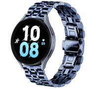DEALELE Compatible with Samsung Galaxy Watch 6/6 Classic / 5/5 Pro/Galaxy Watch 4/4 Classic / 3 41mm, 20mm Stainless Steel Metal Replacement Strap for Huawei GT2 42mm / GT3 42mm, Blue