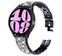 DEALELE Compatible with Samsung Galaxy Watch 6/6 Classic / 5/5 Pro/Galaxy Watch 4/4 Classic / 3 41mm, 20mm Shiny Diamonds Steel Metal Replacement Strap for Huawei GT3 42mm / GT2 42mm, Black