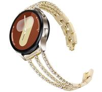 DEALELE Compatible with Samsung Galaxy Watch 7 / FE / 6/6 Classic / 5/5 Pro / 4/4 Classic / 3 41mm / Huawei GT3 / GT2 42mm, 20mm Bling Diamond Brass Metal Replacement Strap Women (Gold)